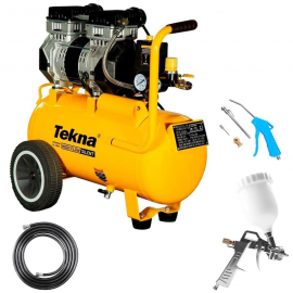 Compressor de Ar 2,5HP 9,1 Ps Silencioso Isento de leo com Kit 5 Acessrios tekna