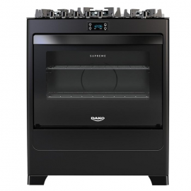 Fogo 5 Bocas Preto com Mesa de Vidro e Timer Digital Dako Supreme Black Glass Bivolt Preto