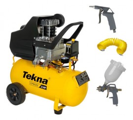 Compressor de Ar 2,5HP 9,1 Ps Silencioso Isento de leo com Kit 5 Acessrios tekna