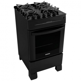 Fogo Itatiaia Electra Glass 4 Bocas - Mesa de Vidro, - Acendimento Automtico - Preto Preto