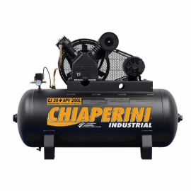 Compressor de Ar 20 Ps 5,0 hp 200 Litros 175 Libras Trifsico cj 20 + apv chiaperini