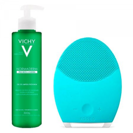 Vichy Normaderm e Foreo Kit - Gel de Limpeza + Esponja de Limpeza Facial Kit